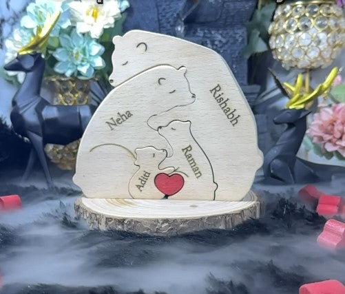 Round Wooden Stand (Bear Set Not Included)