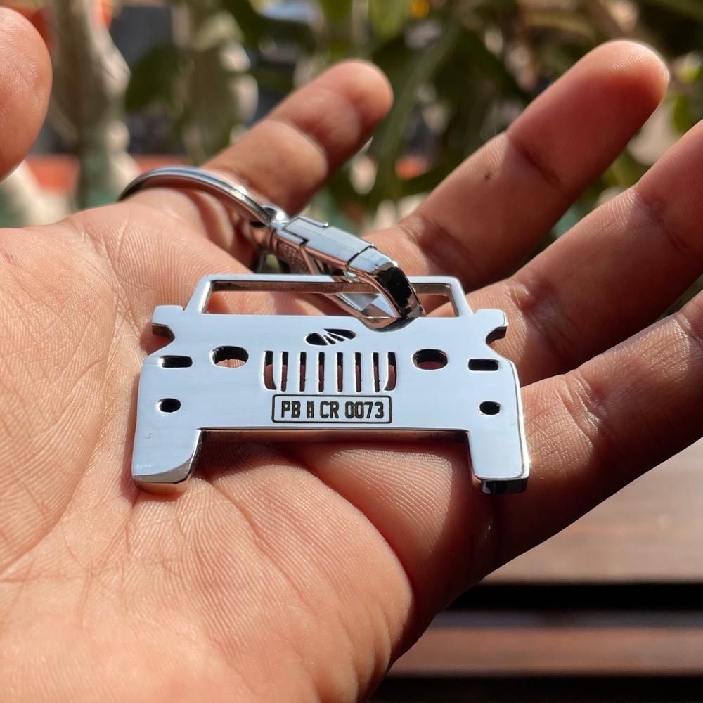 Car Shape Keychain - Personalised Number Plate Car Keychain
